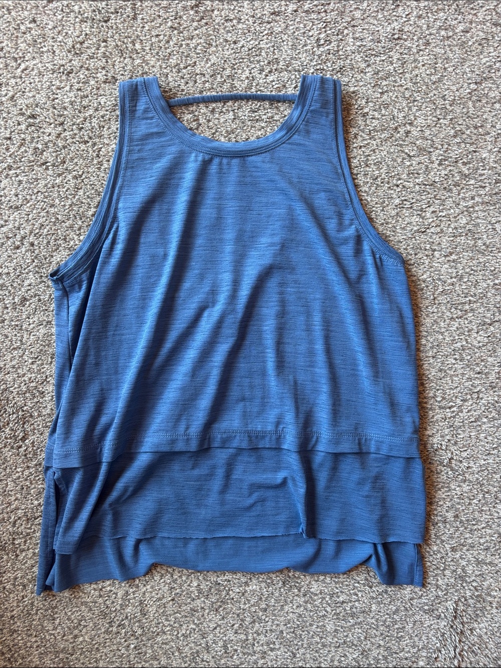 CALIA by Carrie Underwood Dusty Blue Layered Tank Top